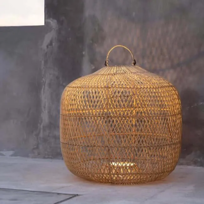 Batu Bolong Rattan Pendant or Floor Lamp M