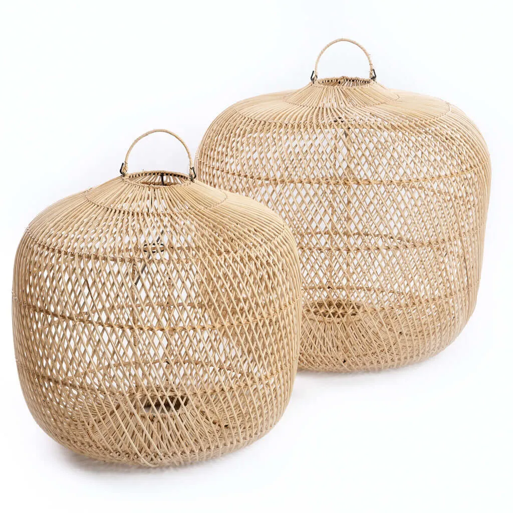 Batu Bolong Rattan Pendant or Floor Lamp M