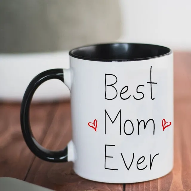 Best Mom Ever Milk Mugs 11oz Black White Ceramic Mugs Mother Birthday Gift Milk Cup Mom Mamma Gift Coffee Cups