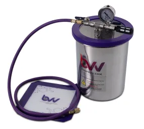 Best Value Vacs 1.5 Gallon Tall Stainless Steel Vacuum Chamber - W/GLASS LID