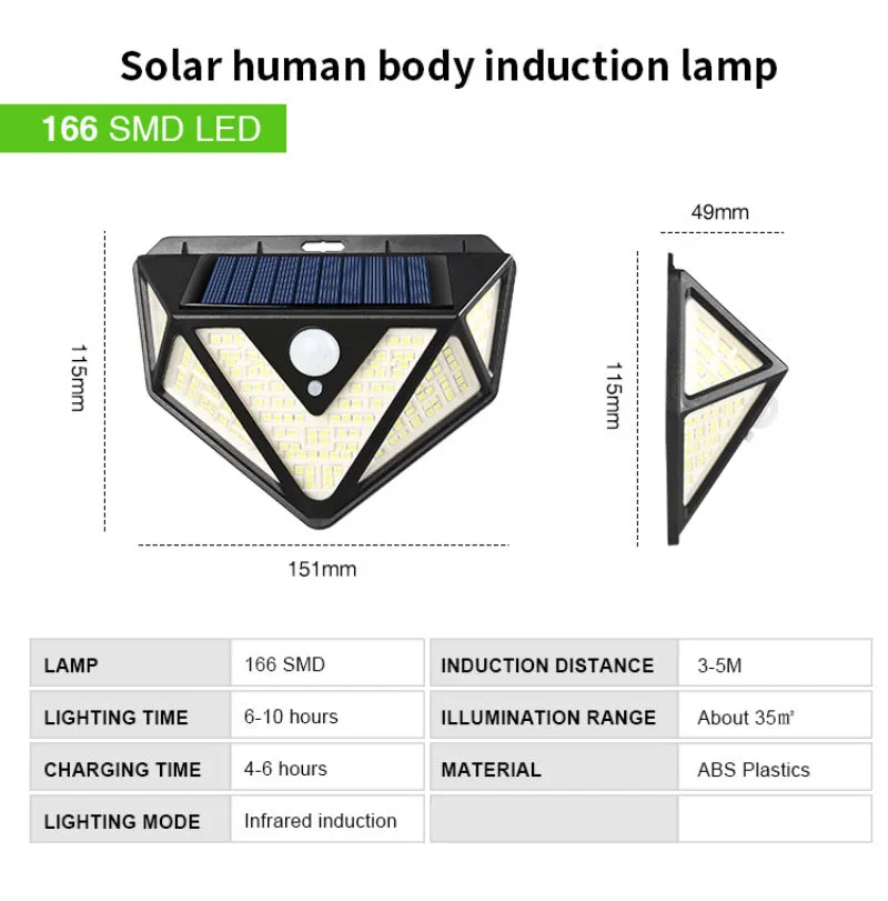 BigM 166 LED Bright Solar Light with Motion Sensor for Outdoor Gardens