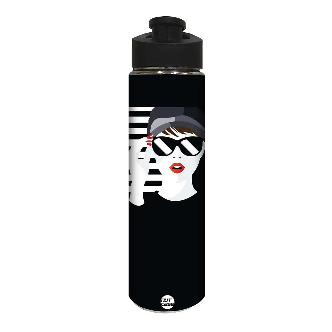 Black and White Stainless Steel Sipper Bottle for Girls - Girl