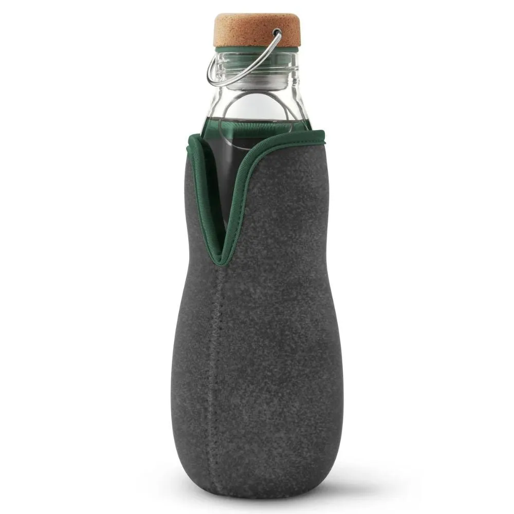 Black   Blum Glass Water Bottle 650ml with Charcoal Stick on Coil