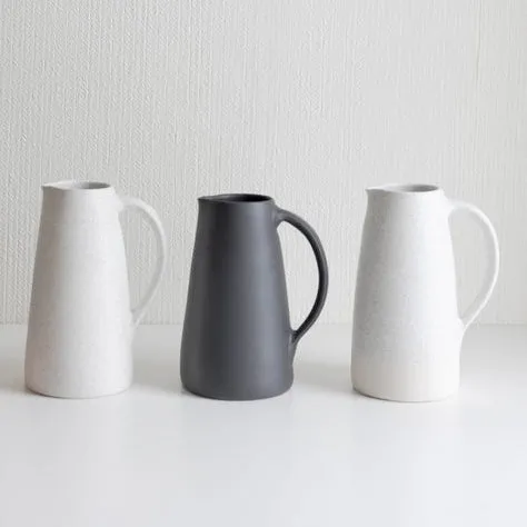 Black Glazed Clay Garden Pitcher