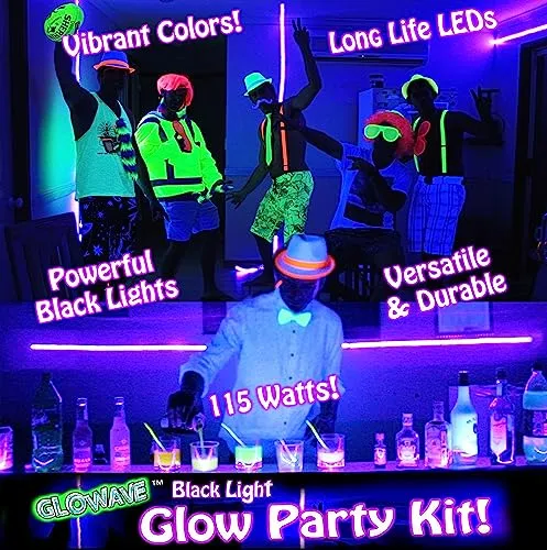 Black Lights for Glow Party 115w Blacklight Led Strip Kit