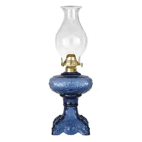 Blue Glass Oil Lamp