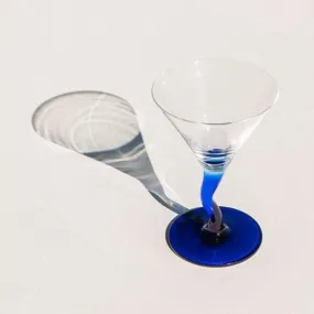 Blue Twist Martini Glass