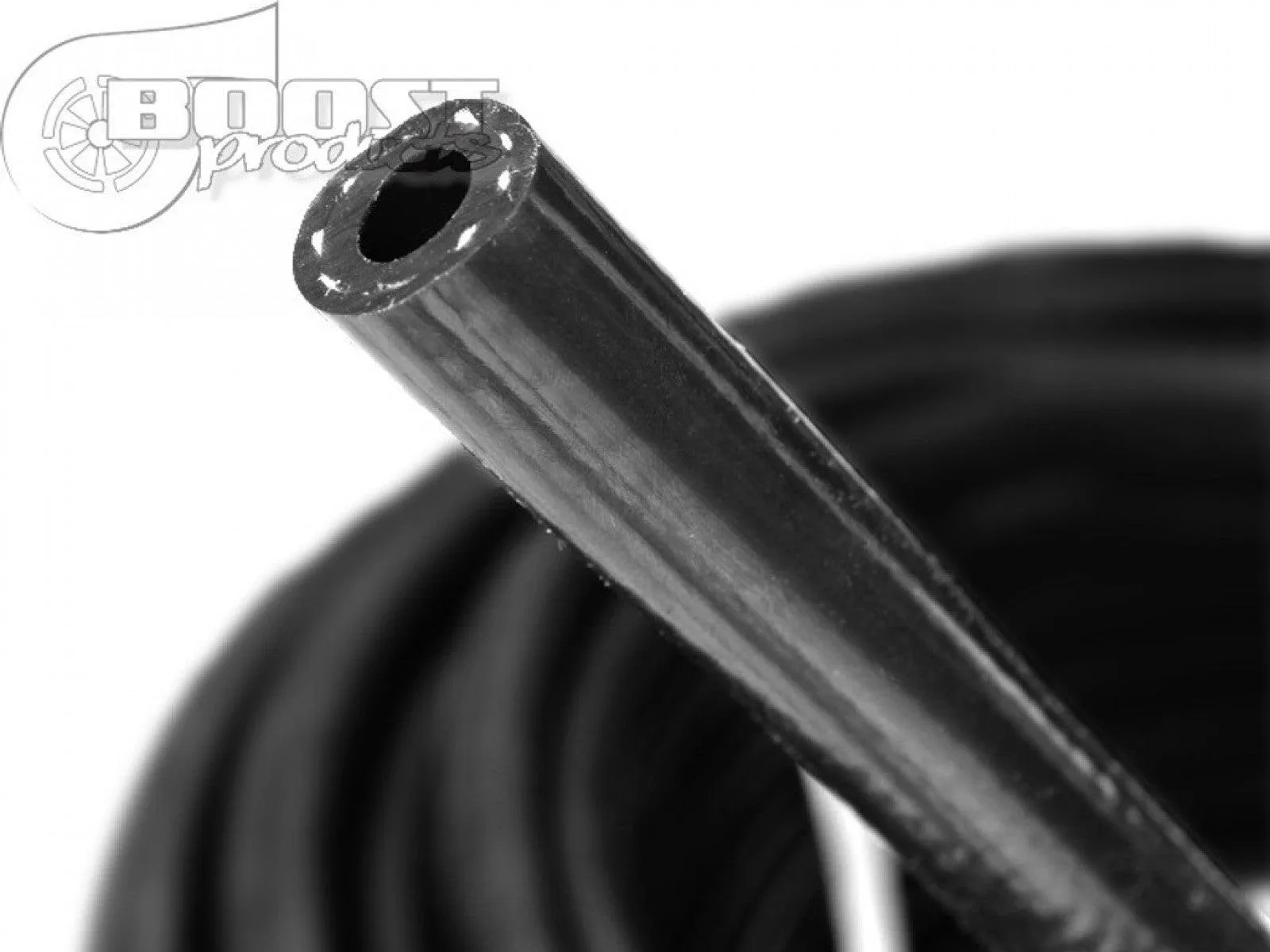 BOOST products Silicone Vacuum Hose Reinforced 4mm (5/32") ID, Black, 15m (50ft) Roll