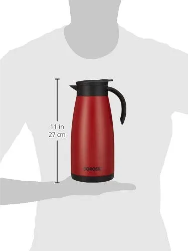 Borosil - Stainless Steel Teapot Flask, 1.5L, Red