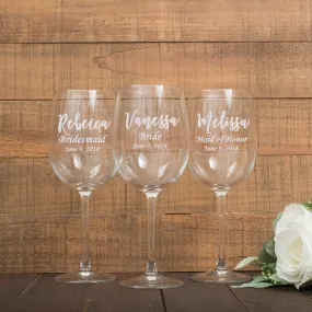 Bridesmaid Wine Glasses