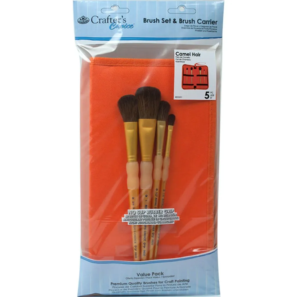 Camel Hair and Brush Carrier Set Orange