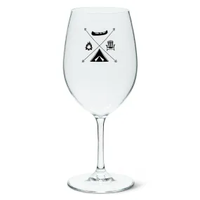 Camp Motif Wine Glass