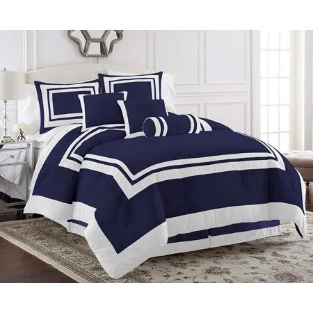 Caprice 7-Piece Square Pattern Hotel Style Comforter Set