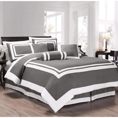 Caprice 7-Piece Square Pattern Hotel Style Comforter Set