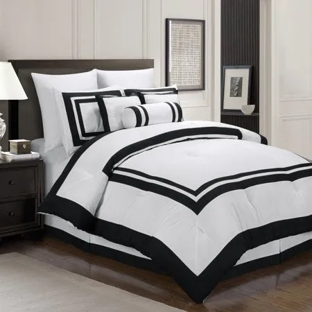 Caprice 7-Piece Square Pattern Hotel Style Comforter Set