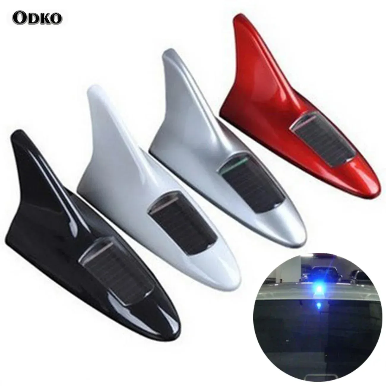 Car Shark Fin Antenna with Solar Energy LED Light