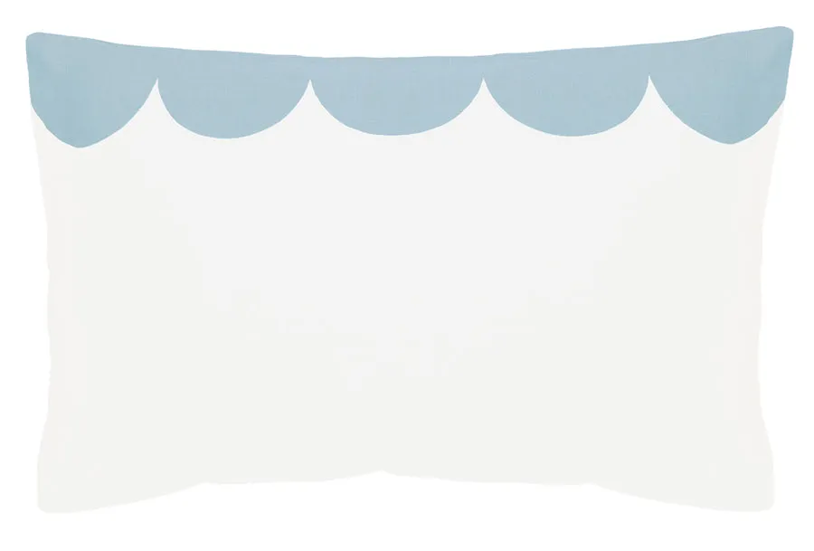 Castle Blue Linen Scallop Pillowcase