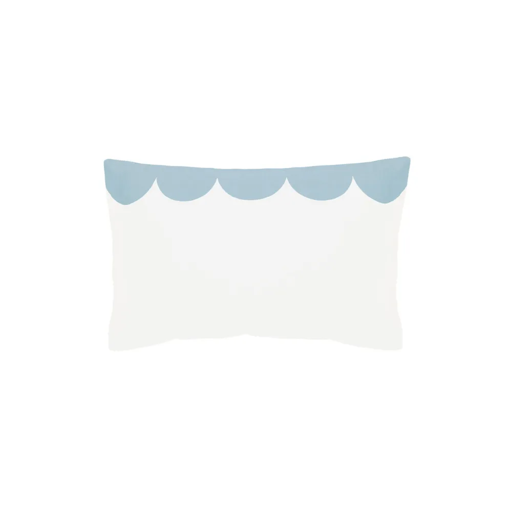 Castle Blue Linen Scallop Pillowcase