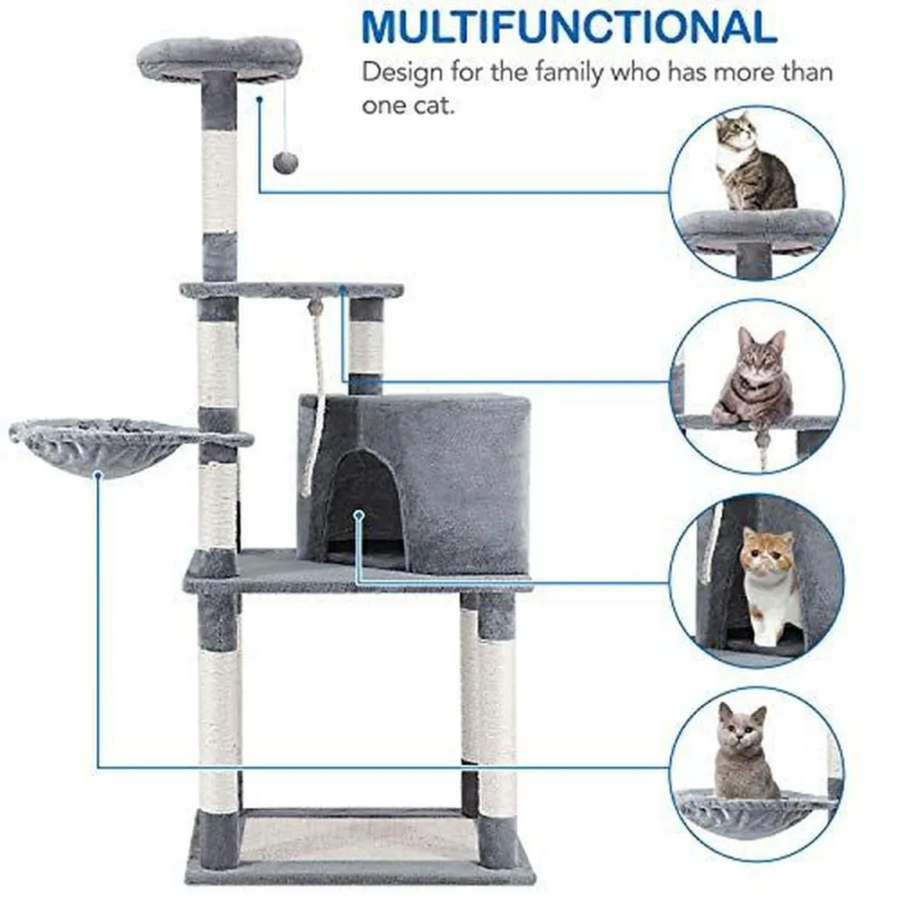 Cat Tree Condo with Scratching Post Platform