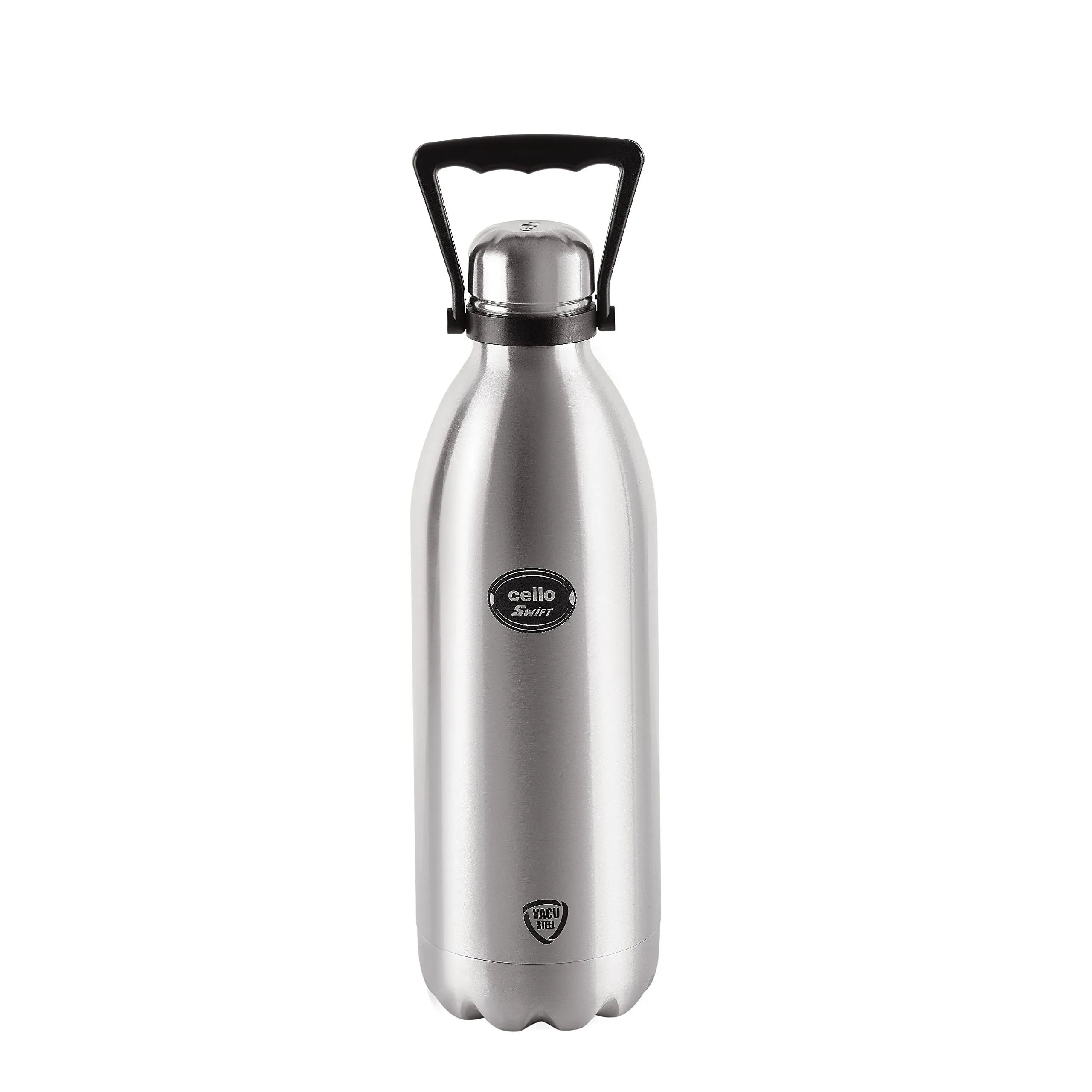 Cello Swift Vacuum Insulated Flask | 1500ml, Silver & Cello Flip Style Vacuum Insulated Flask | 1000ml, Silver