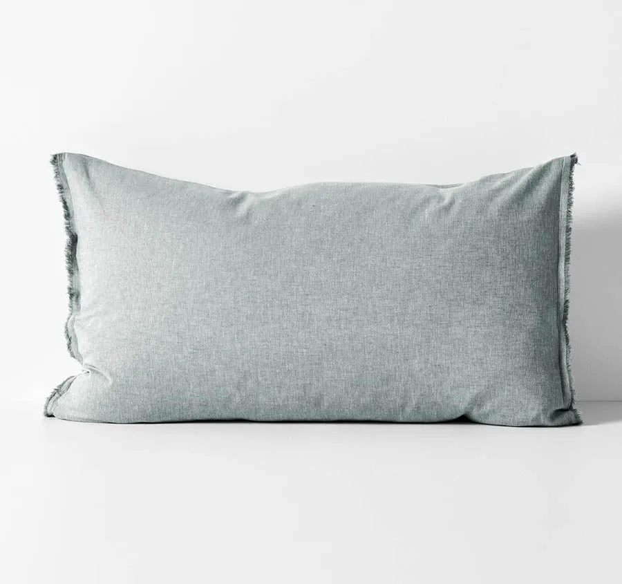 Chambray Fringe Standard Pillowcase Mineral