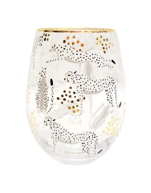 Cheetah Wine Glass