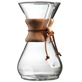 Chemex® 8-Cup Pour-Over Glass Coffee Maker, Classic Series