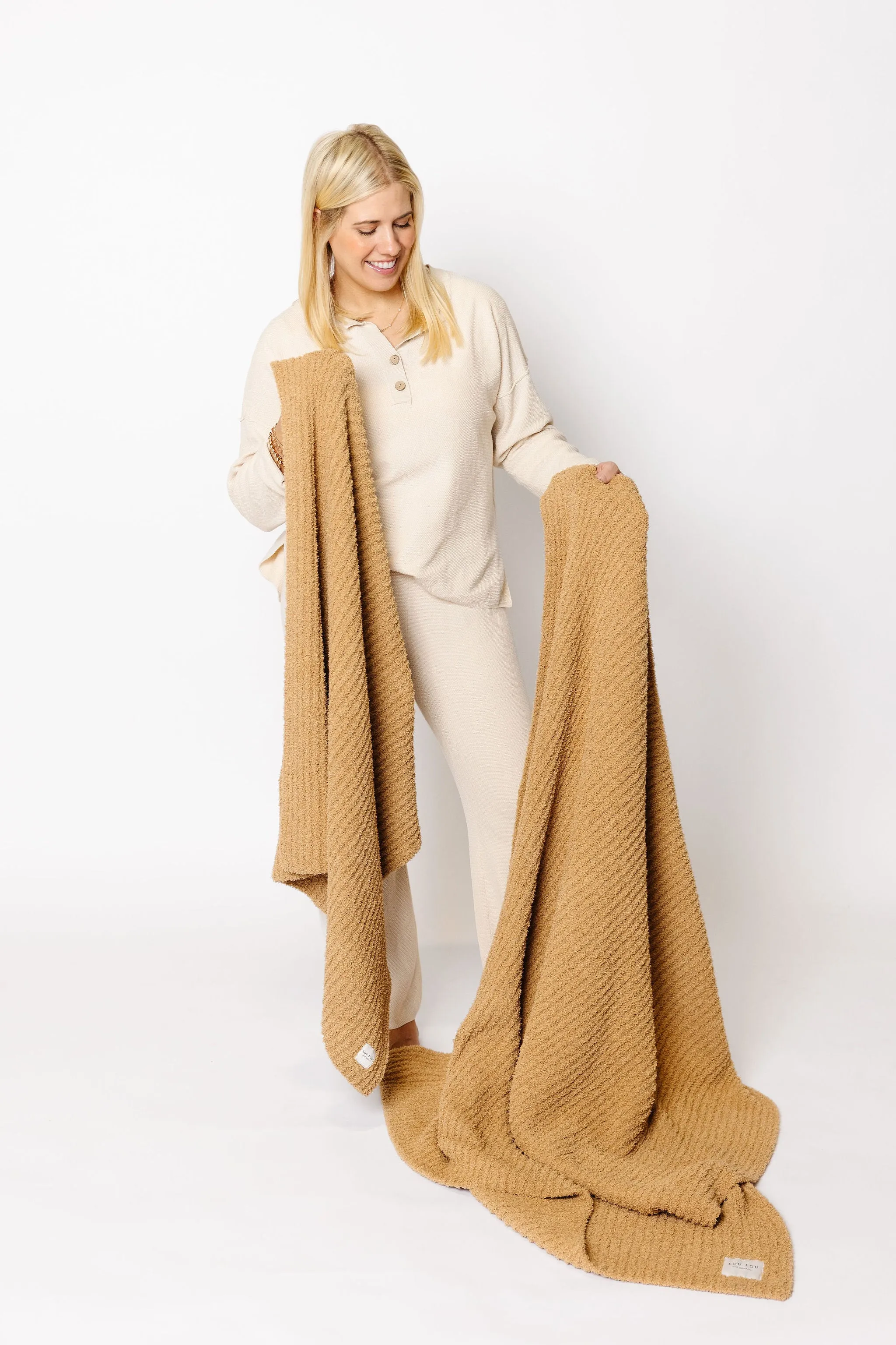 Chenille Blanket - Tan - Small & Large