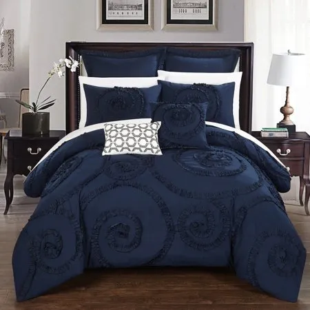 Chic Home 11-Piece Ruffled Embroidery Queen Bed In a Bag Comforter