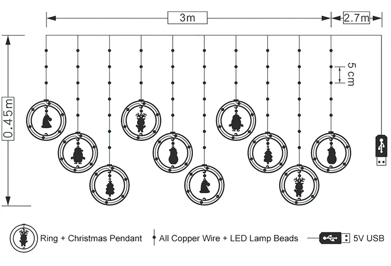 Christmas LED Curtain String