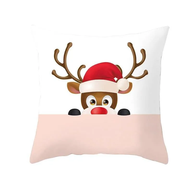 Christmas Pillow Cover with Cartoon Santa