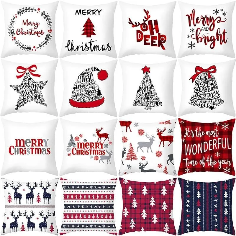 Christmas Pillow Cover with Cartoon Santa