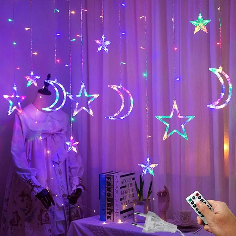 Christmas String Lights - LED Star Curtain  Fairy String Lights Christmas Decoration