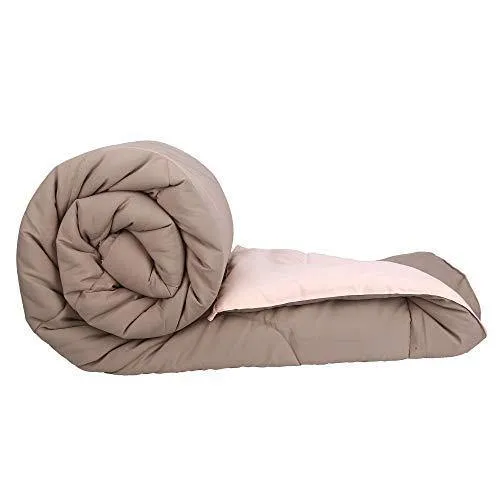 Clasiko Microfibre 300 TC Reversible Comforter (Tempting Taupe & Pretty Peach_King)