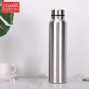 Classic Essentials Spring Stainless Steel Single Walled Fridge Water Bottle (1000ml, Silver)