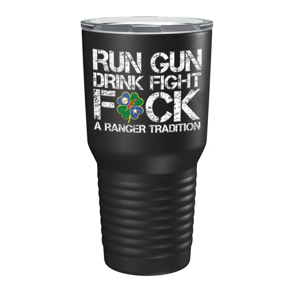 Clover Run Gun Drink Fight Tumbler