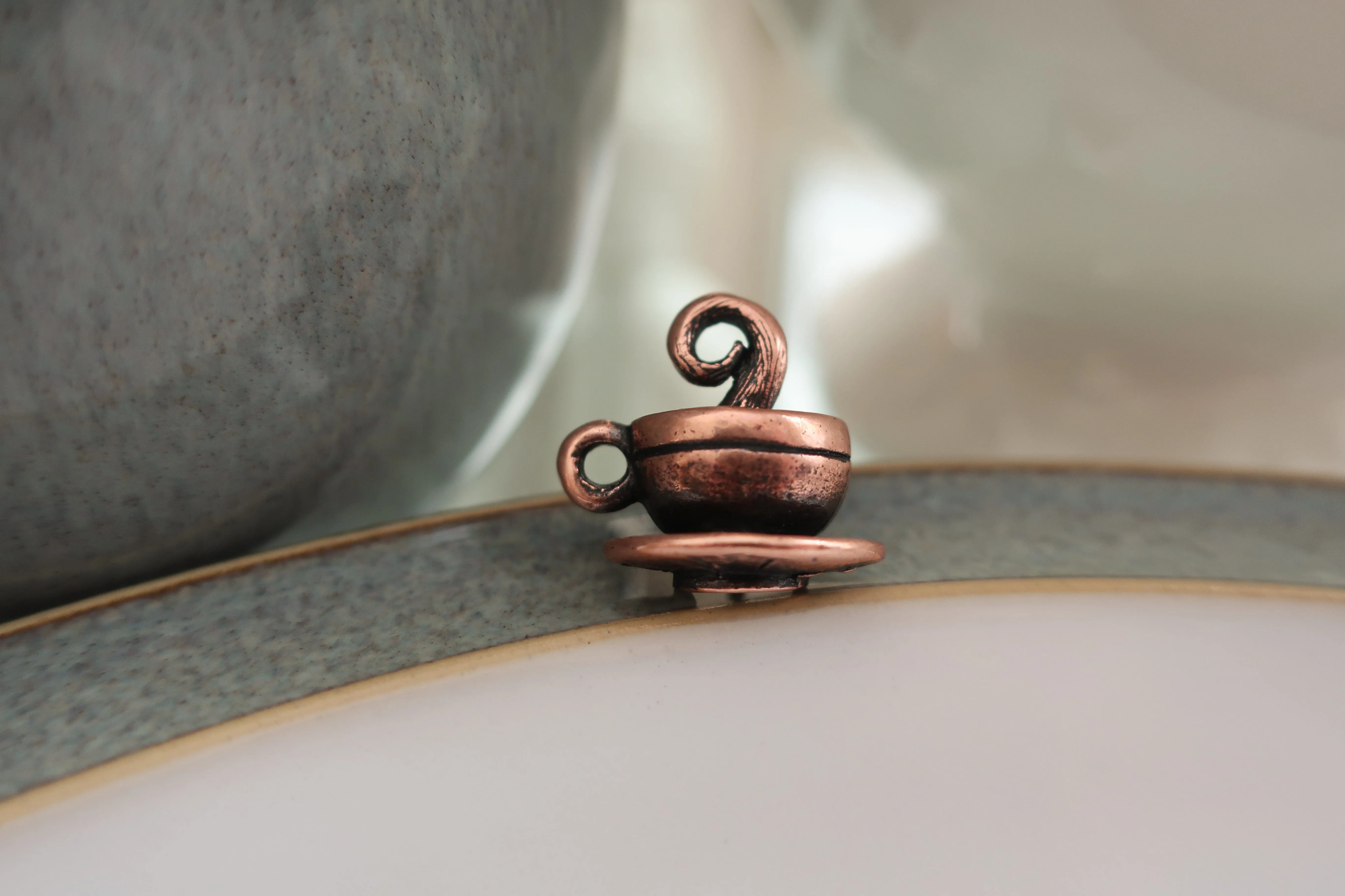 Coffee Cup Copper Lapel Pin