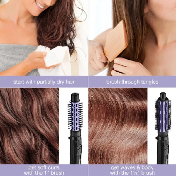 Conair Volume 2 in 1 Hot Air Brush: Curling Brush & Bristle Brush