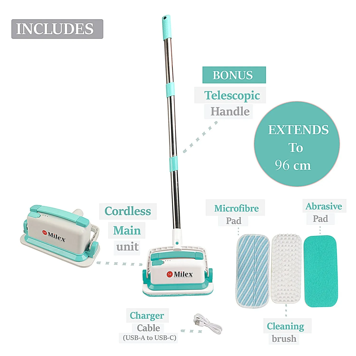 Cordless GO SCRUBBER - Uses Powerful Vibrations To Remove Dirt & Grime