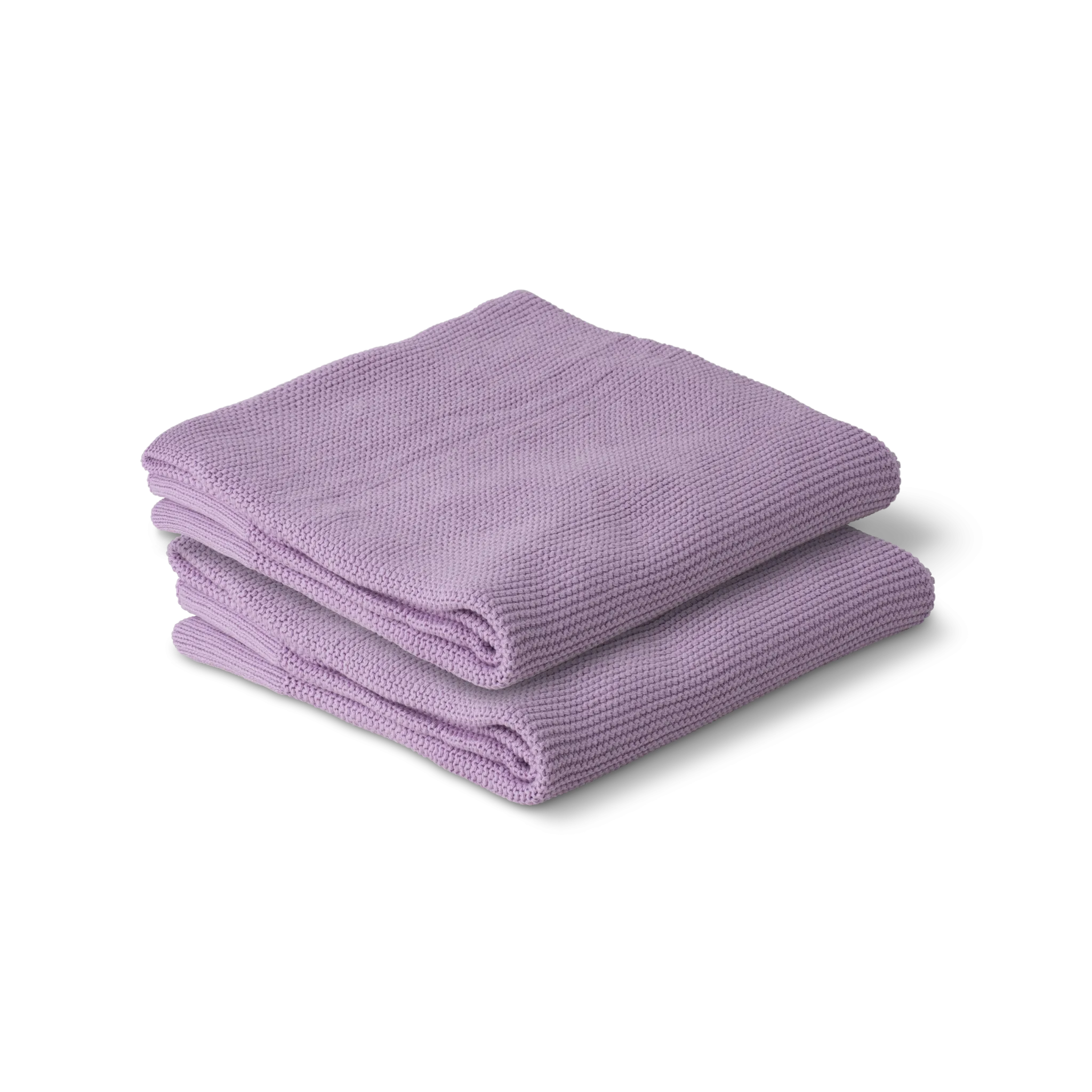 Cotton Classic Knit Baby Blanket | Lilac