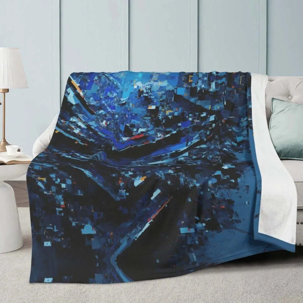 Cozy Blue Gaming Fleece Blanket