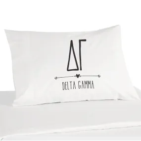 Delta Gamma Boho Greek Letters and Name Pillowcase