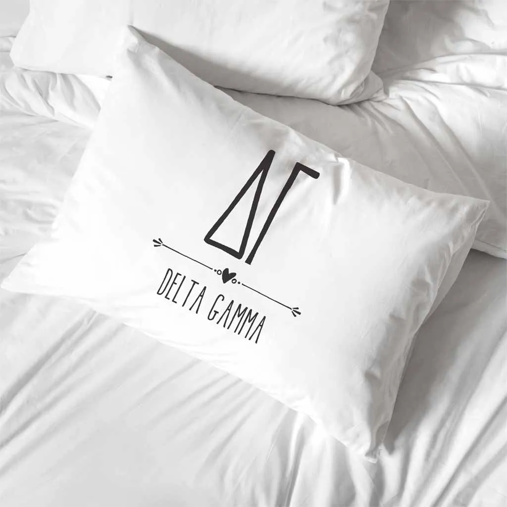 Delta Gamma Boho Greek Letters and Name Pillowcase