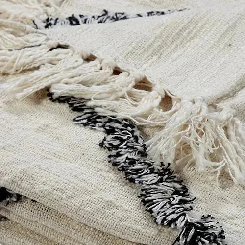 Diamond 80143BKN Black/Natural Throw Blanket