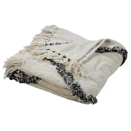 Diamond 80143BKN Black/Natural Throw Blanket