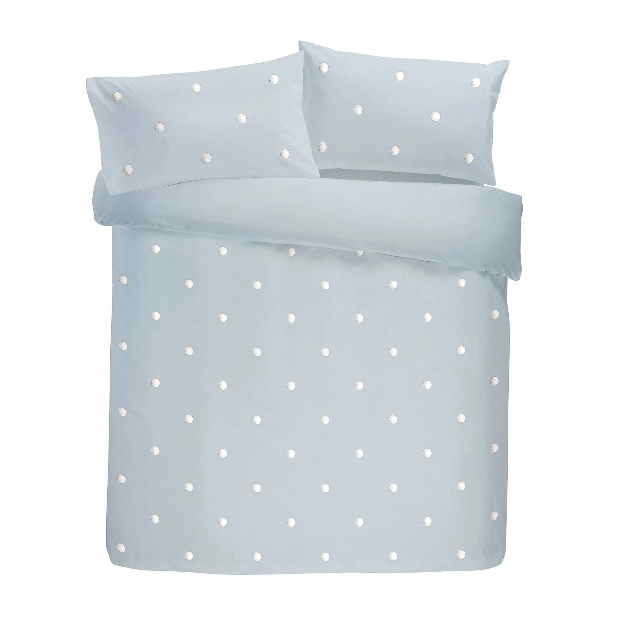 Dot Garden Duvet Cover Set by Appletree Boutique in Duck Egg with White Dots