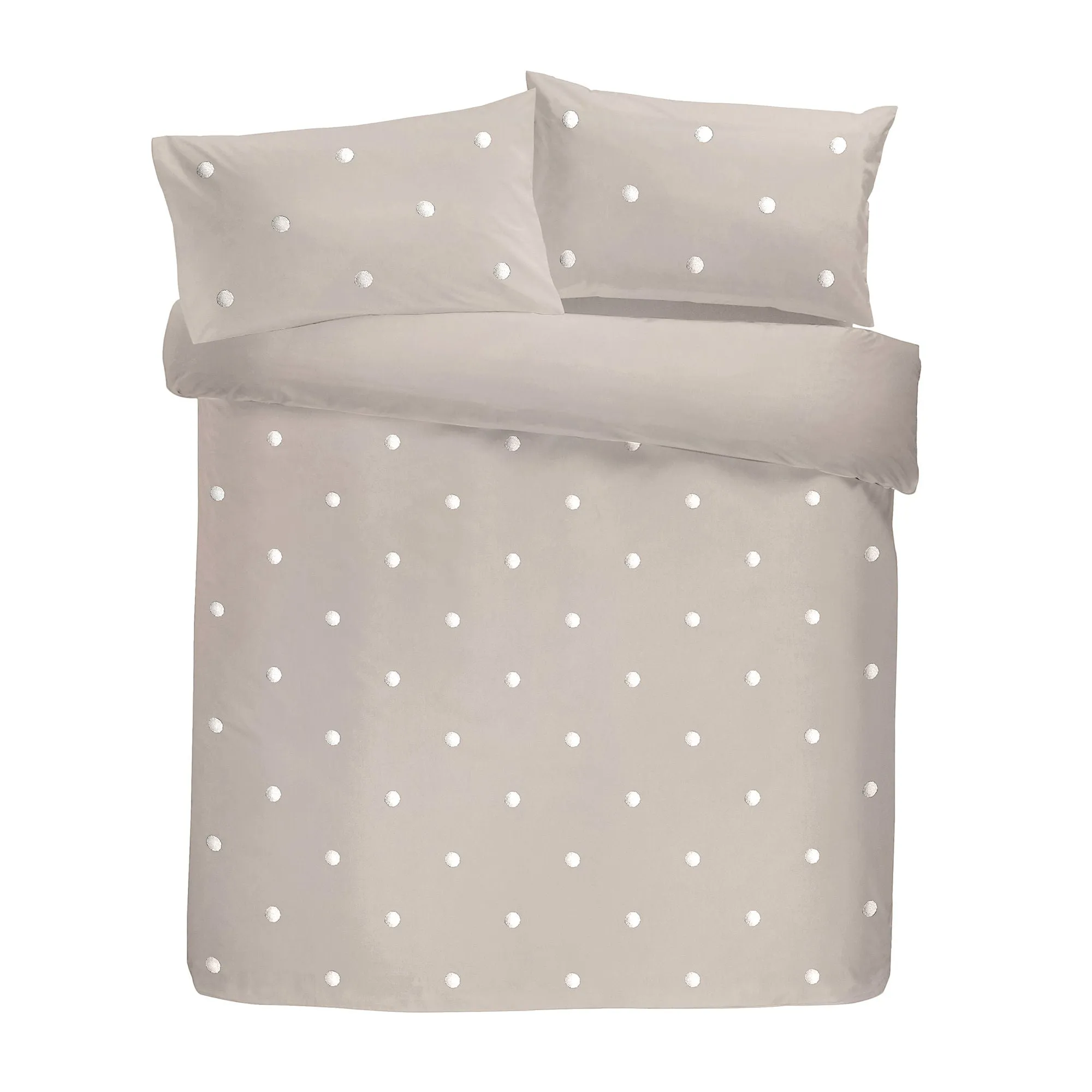 Dot Garden Duvet Cover Set by Appletree Boutique in Linen with White Dots