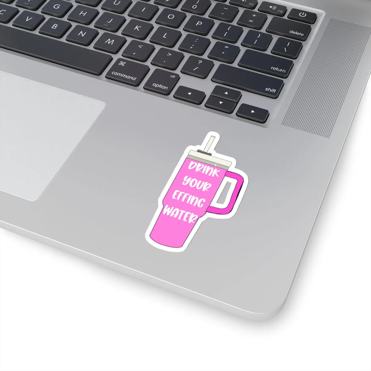 Drink Your Effing Water Sticker Hot Pink, Water Bottle Kiss-Cut Sticker