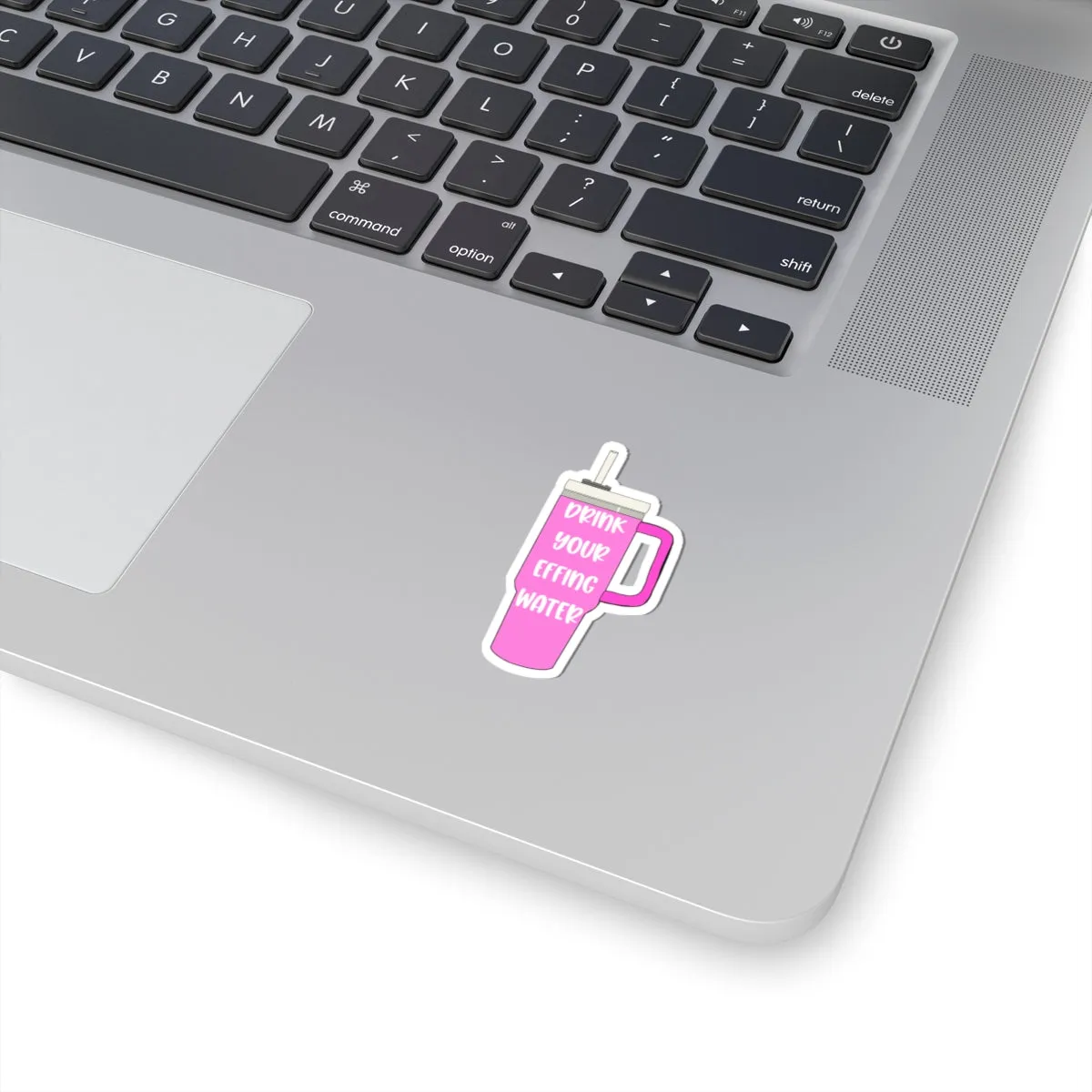 Drink Your Effing Water Sticker Hot Pink, Water Bottle Kiss-Cut Sticker