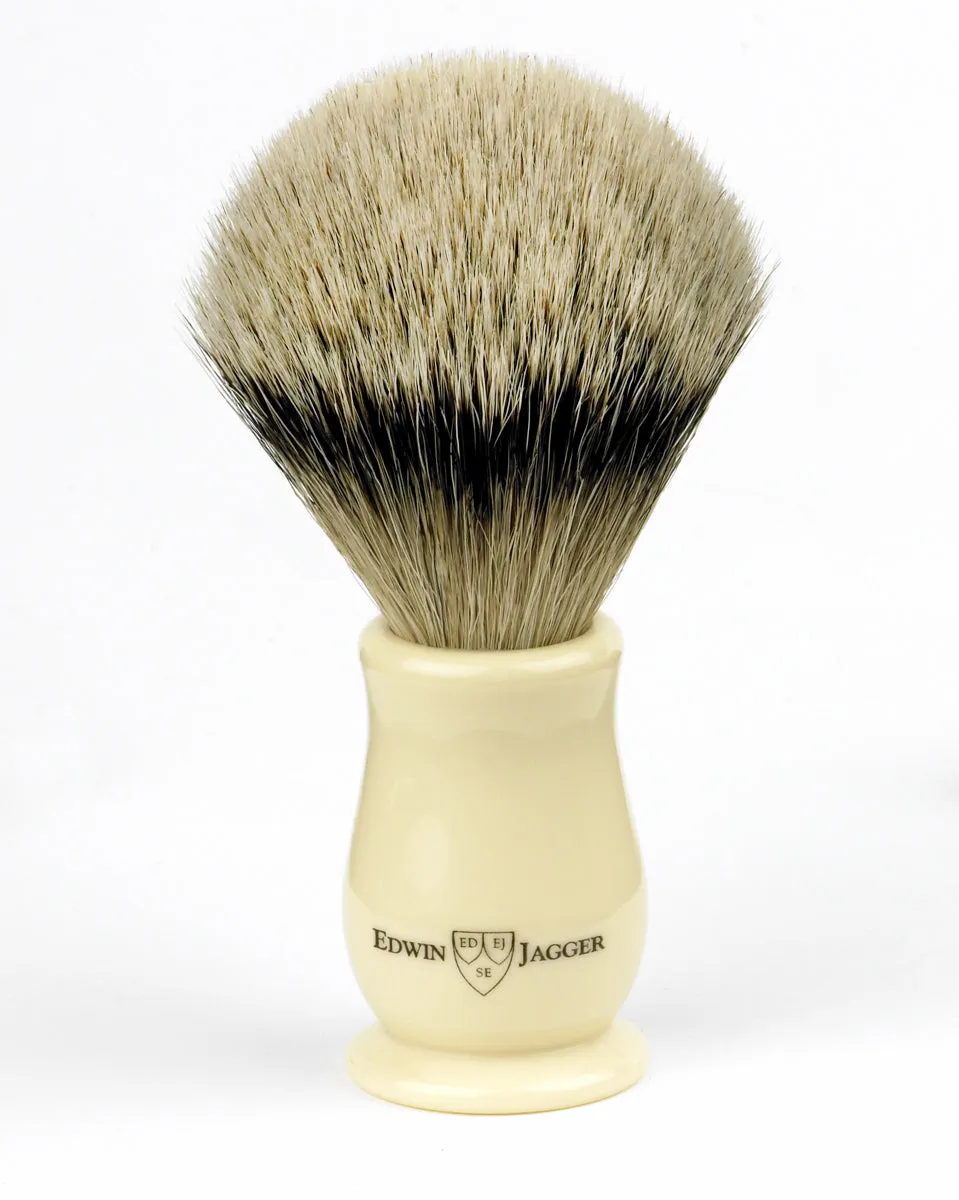 Edwin Jagger - IVCSBST Chatsworth Imitation Ivory Silver Tip Badger Shaving Brush, Medium